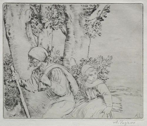 Return from the Field (2nd plate) by Alphonse Legros, print, 1857-1911