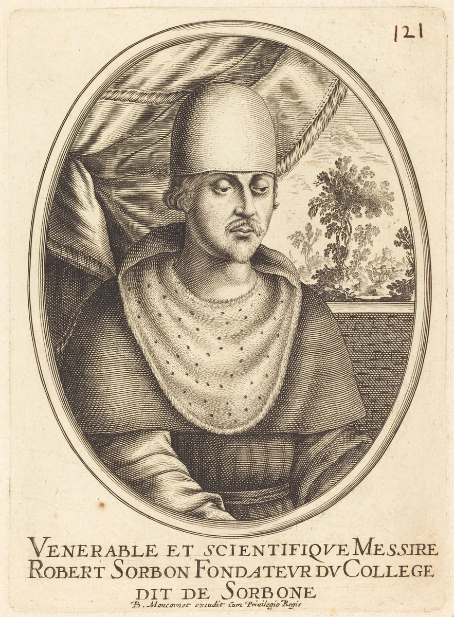 Robert de Sorbon by Balthasar Moncornet, print, 1600-1668