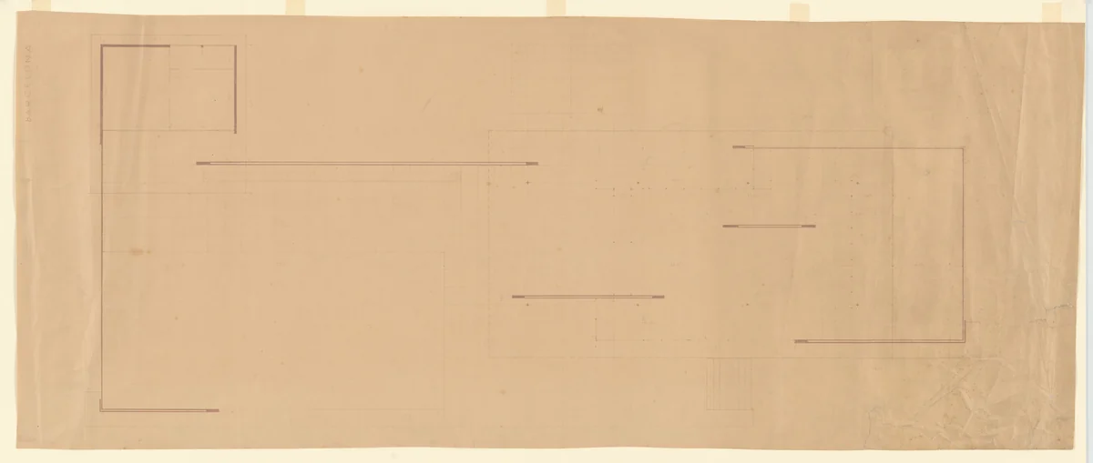 German Pavilion, International Exposition, Barcelona, Spain (Floor plan) by Ludwig Mies van der Rohe, mies van der rohe archive, 1928