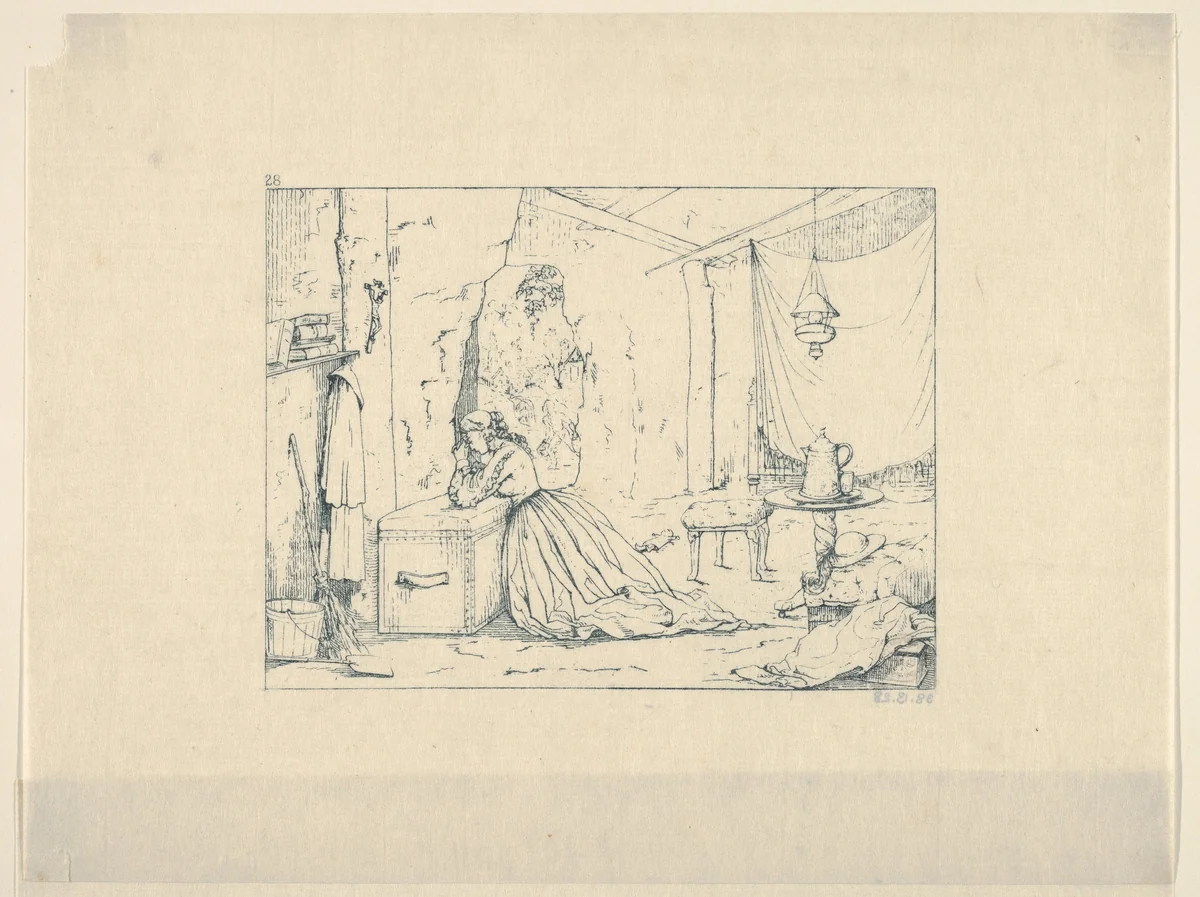 Cave Life in Vicksburg during the Seige (from Confederate War Etchings) by Adalbert John Volck, print, 1861-1863