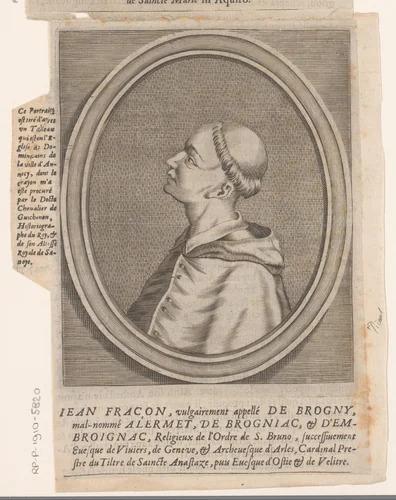 Portret van Jean Allarmet de Brogny by Etienne Picart, print, 1660