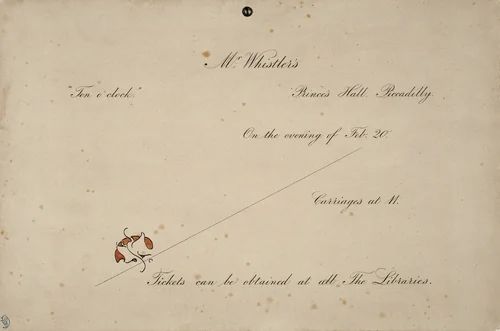 Invitation to Mr. Whistler's "Ten O'clock" by James McNeill Whistler, print, 1885
