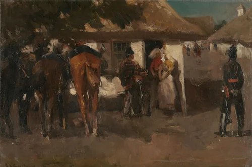 Billeting the Troops by George Hendrik Breitner, painting, 1880-1919