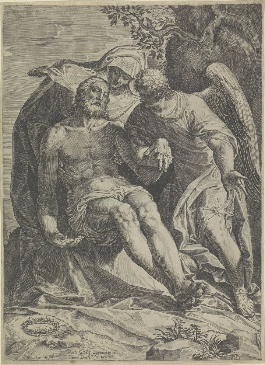 Maria met het lichaam van Christus (Pietà) by Unknown, print, 1582