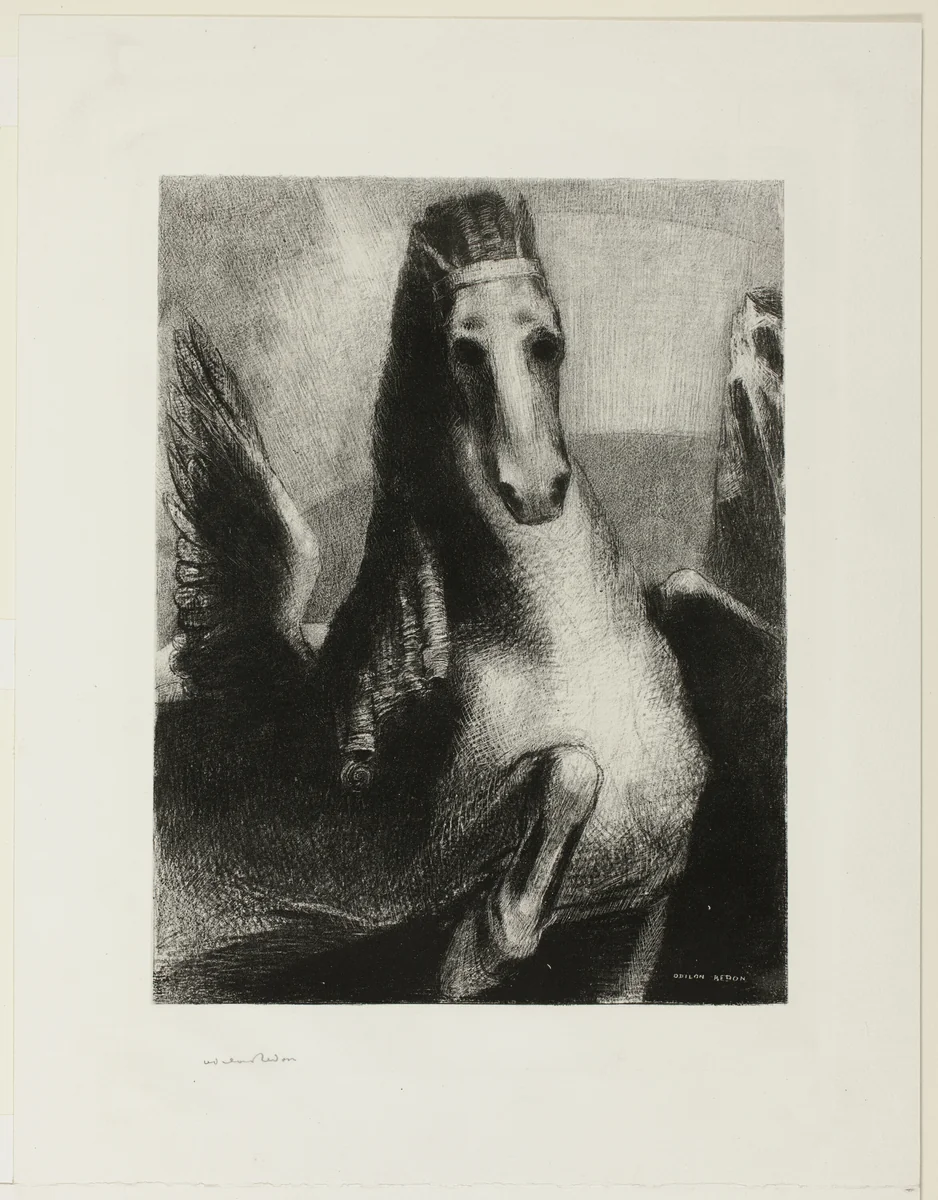 The Wing by Odilon Redon, print, 1893