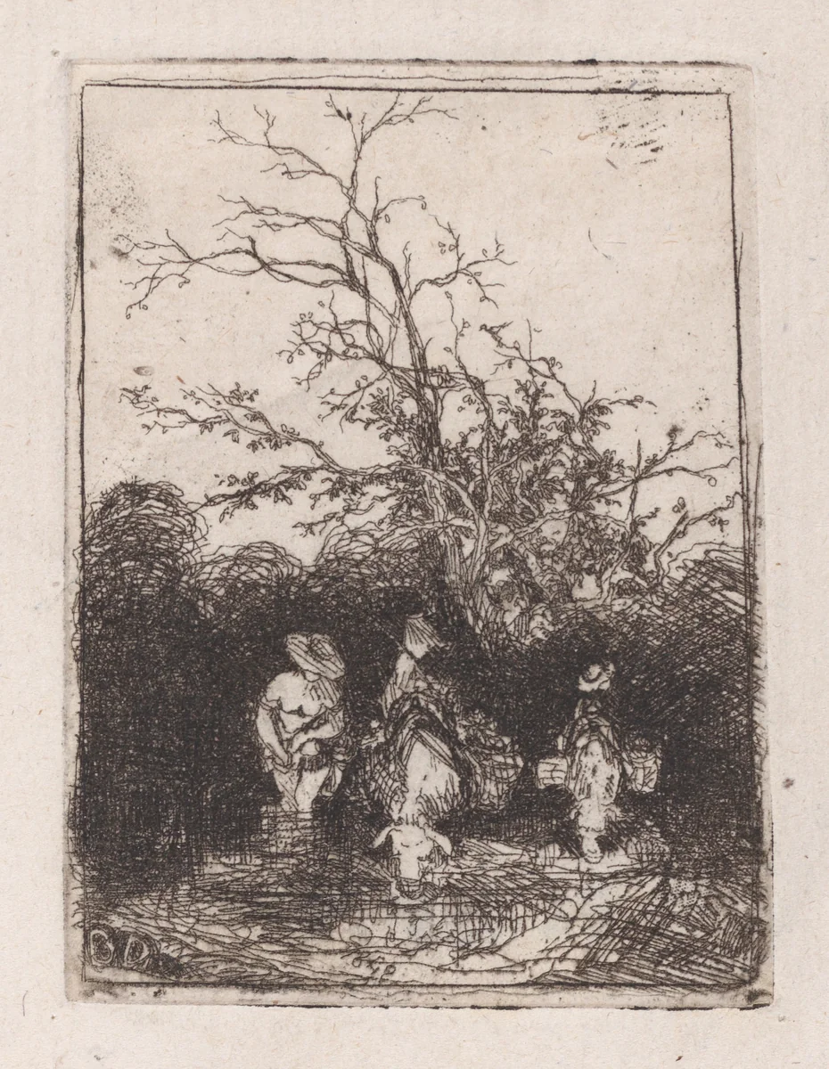 Le Gué (The Ford) by Rodolphe Bresdin, print, 1849