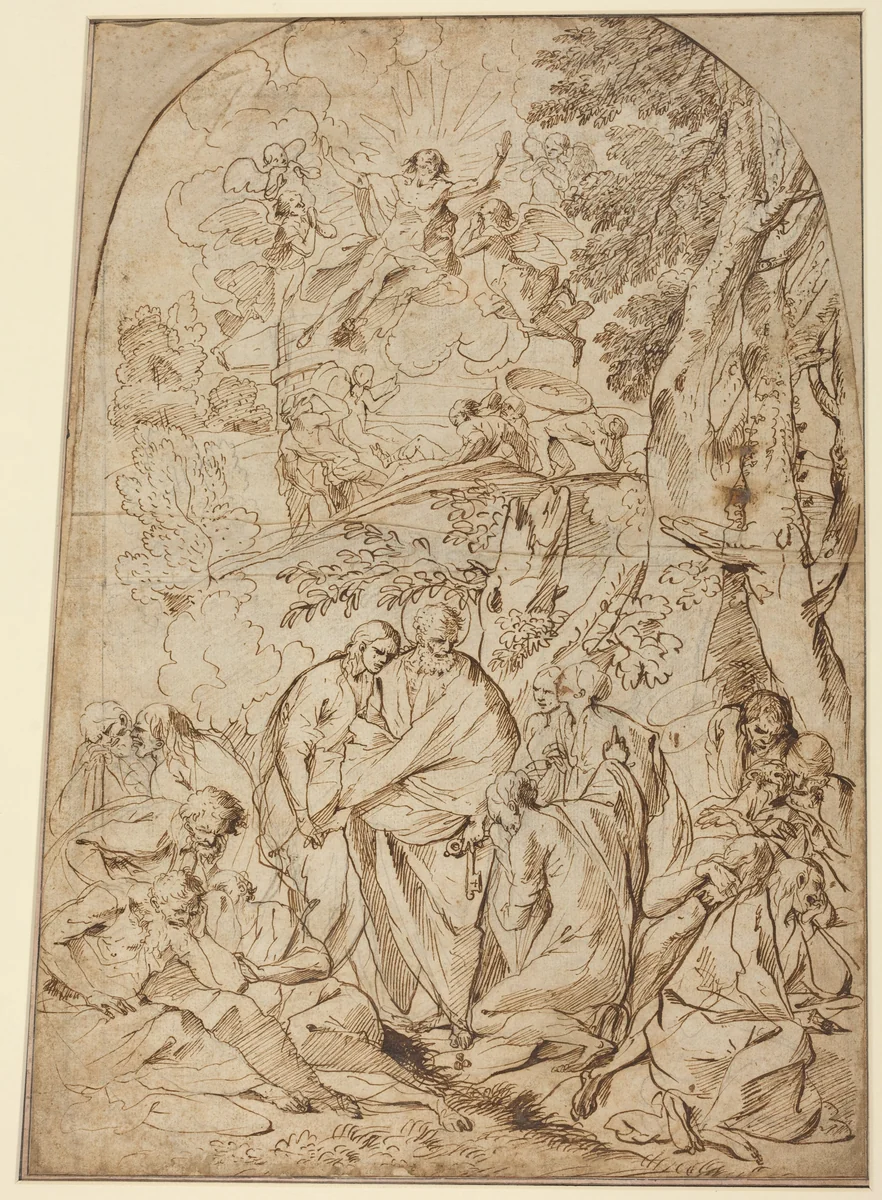 The Resurrection by Pietro Testa, drawing, 1640-1644