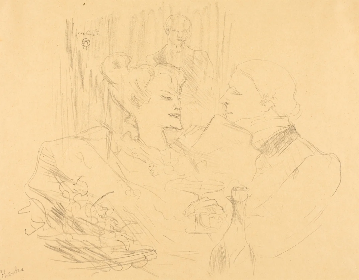 Supper in London (Souper à Londres) by Henri de Toulouse-Lautrec, print, 1896