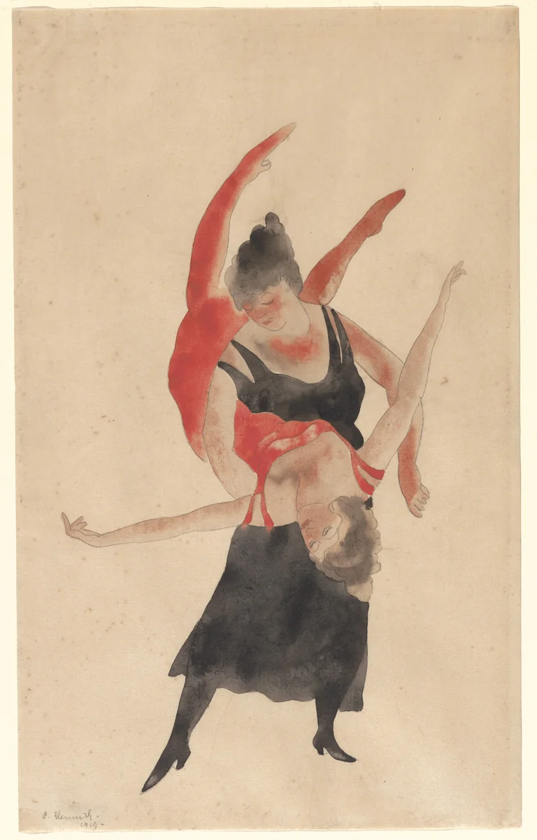 Female Acrobats by Charles Demuth, drawing, 1919