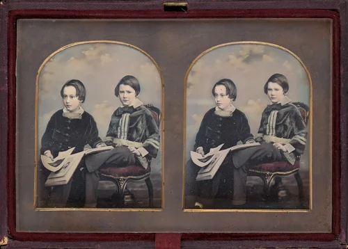 Portrait of Two Boys by William Edward Kilburn, photograph, 1850-1859