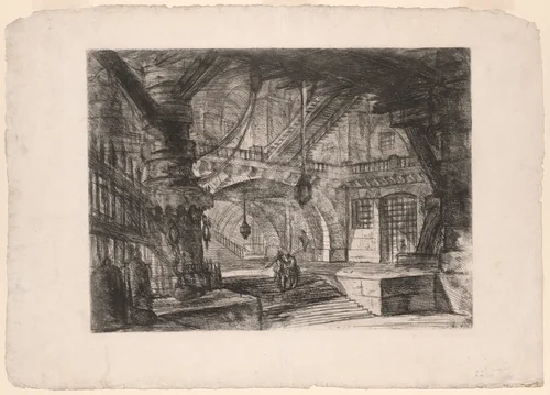 The Pier with Chains, plate 16 from Imaginary Prisons by Giovanni Battista Piranesi, print, 1750