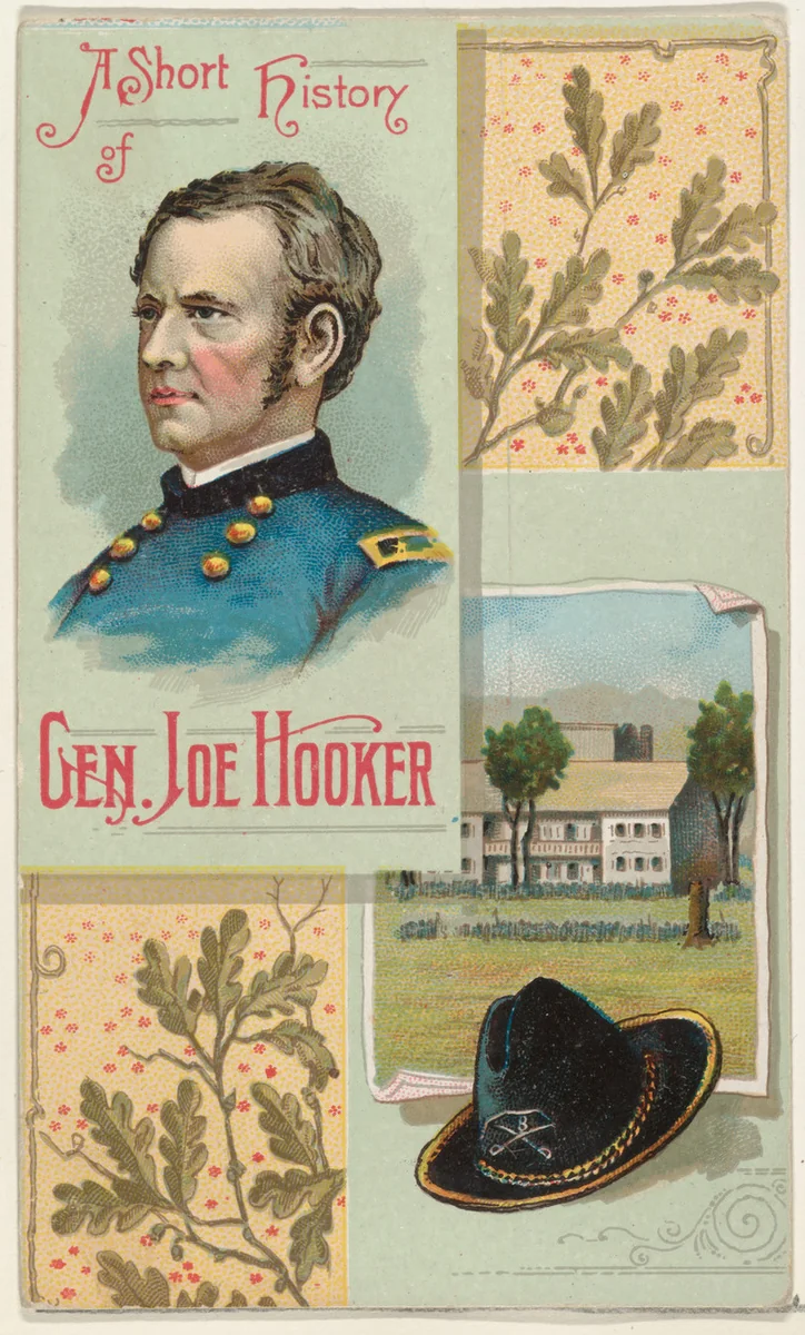 A Short History: General Joseph Hooker, from the Histories of Generals series (N114) issued by W. Duke, Sons & Co. to promote Honest Long Cut Smoking and Chewing Tobacco by W. Duke, Sons & Co., print, 1888