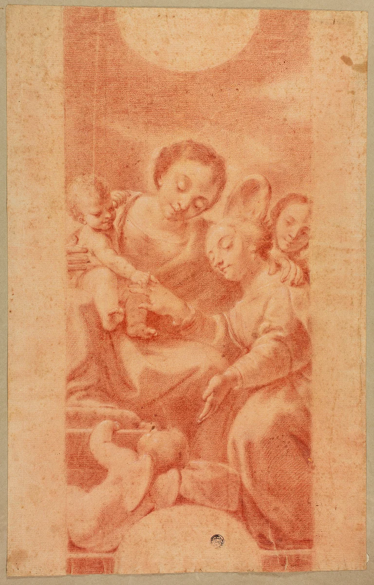 Mystic Marriage of Saint Catherine by Antonio Allegri
Mattia Preti, drawing, 1700-1799