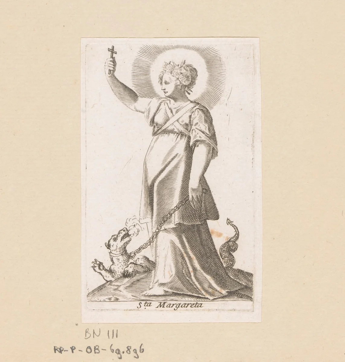 H. Margaretha by Claude Mellan, print, 1608-1688