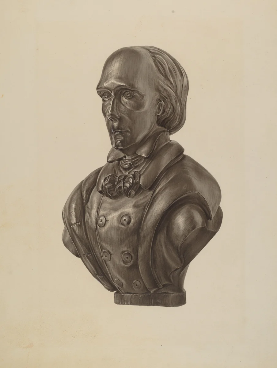 Bust of Henry Clay by Elisabeth Fulda, index of american design, 1935-1942