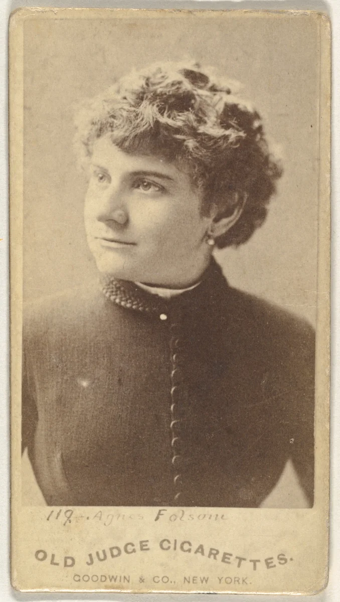 Agnes Folsom, from the Actors and Actresses series (N171) for Old Judge Cigarettes by Goodwin & Company, photograph, 1886-1890