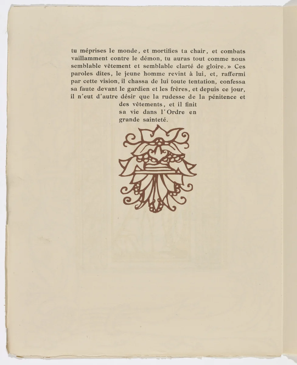 Tailpiece (page 126) from Les Petites Fleurs de St. François (The Little Flowers of St. Francis) by Émile Bernard, illustrated book, 1928