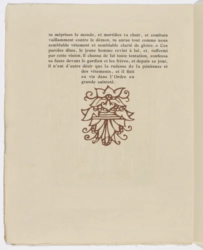 Tailpiece (page 126) from Les Petites Fleurs de St. François (The Little Flowers of St. Francis) by Émile Bernard, illustrated book, 1928