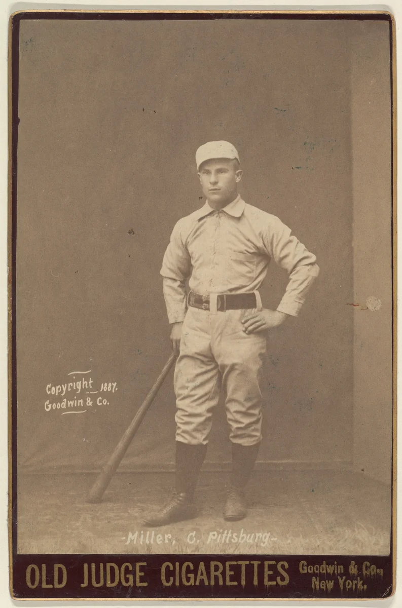 Miller, Catcher, Pittsburgh, from the series Old Judge Cigarettes by Goodwin & Company, photograph, 1887