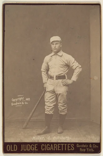 Miller, Catcher, Pittsburgh, from the series Old Judge Cigarettes by Goodwin & Company, photograph, 1887