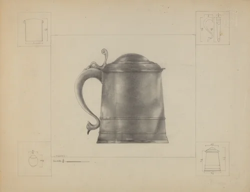 Pewter Tankard by Henry Meyers, index of american design, 1936