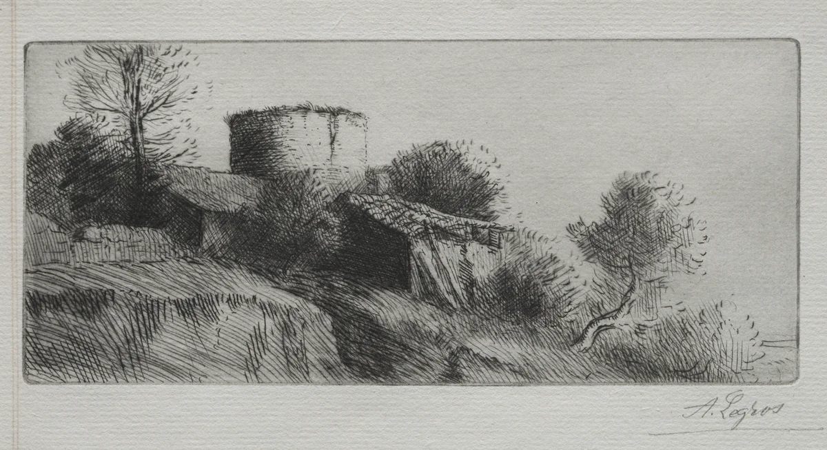 The Pigeon Tower by Alphonse Legros, print, 1857-1911