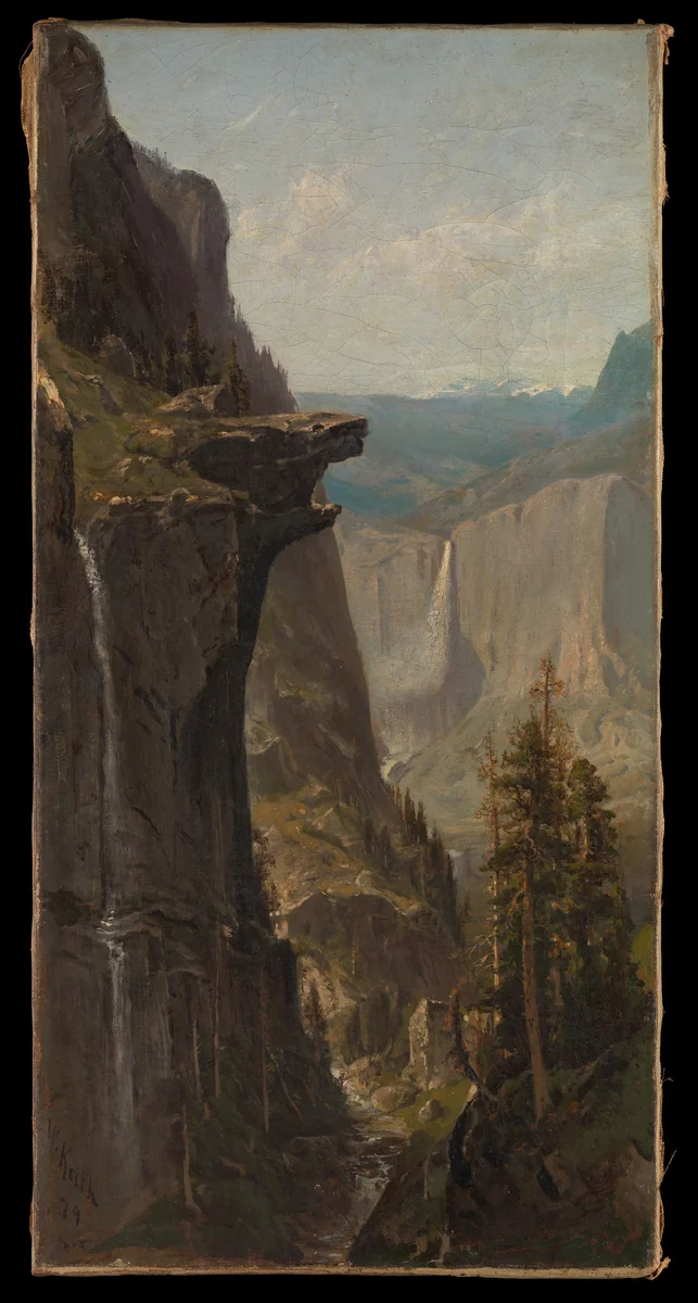 Yosemite Falls, from Glacier Point by William Keith, artwork, 1879