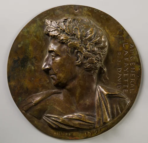 Medallion of the Marquis de Lafayette by Pierre-Jean David d'Angers, artwork, 1831