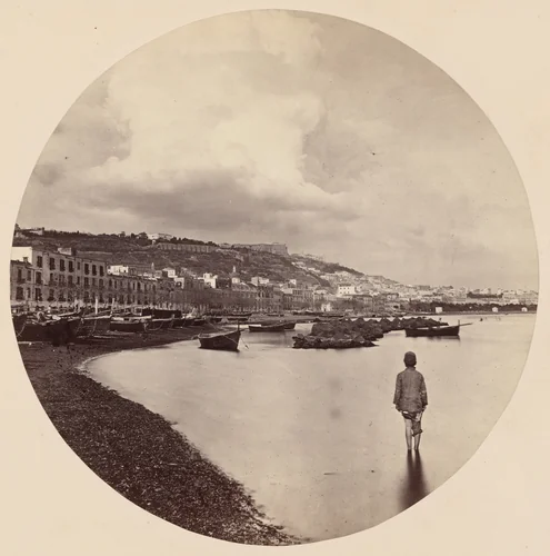 The Chiaia and St. Elmo from the Mergellina, Naples by Henry Stuart Wortley, photograph, 1858-1868