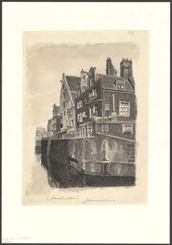 Gezicht op de Grimnessesluis by anonymous, drawing, 1900-1950