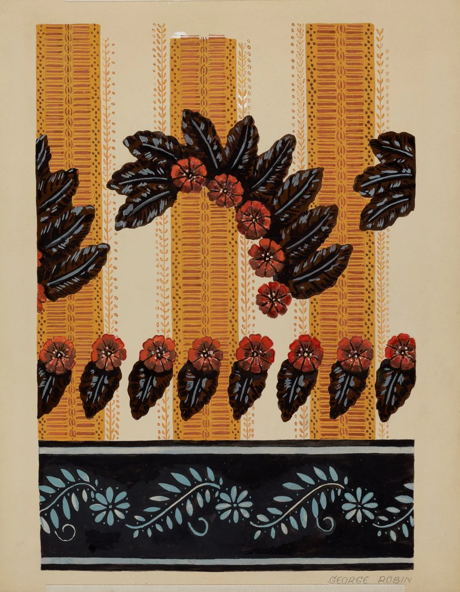 Wallpaper Border by George Robin, index of american design, 1935-1942