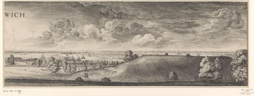 Gezicht op Greenwich (rechter plaat) by Wenceslaus Hollar, print, 1637