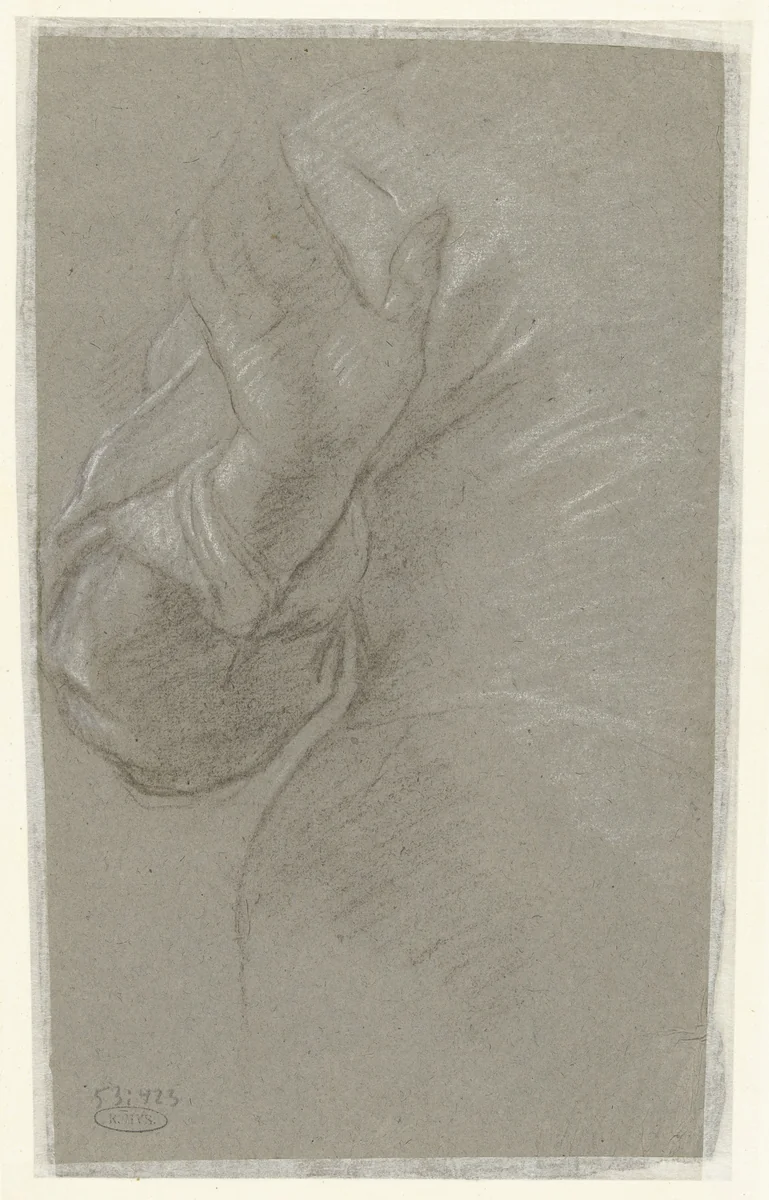 Studie van een romp en hand by anonymous, drawing, 1610-1630