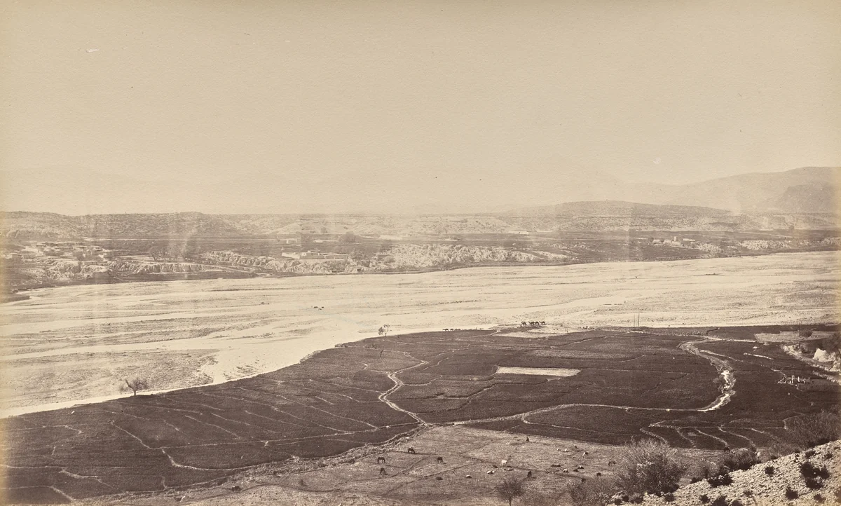 Chinak, Looking Towards the Kurram River by John Burke, photograph, 1878-1880