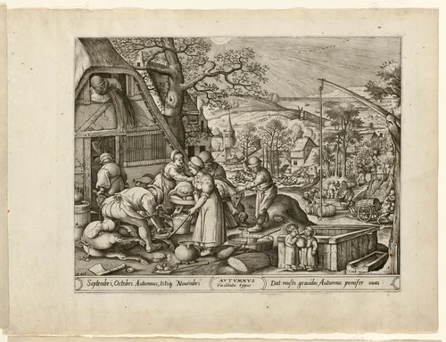 Autumn, from The Four Seasons by Pieter van der Heyden, print, 1570