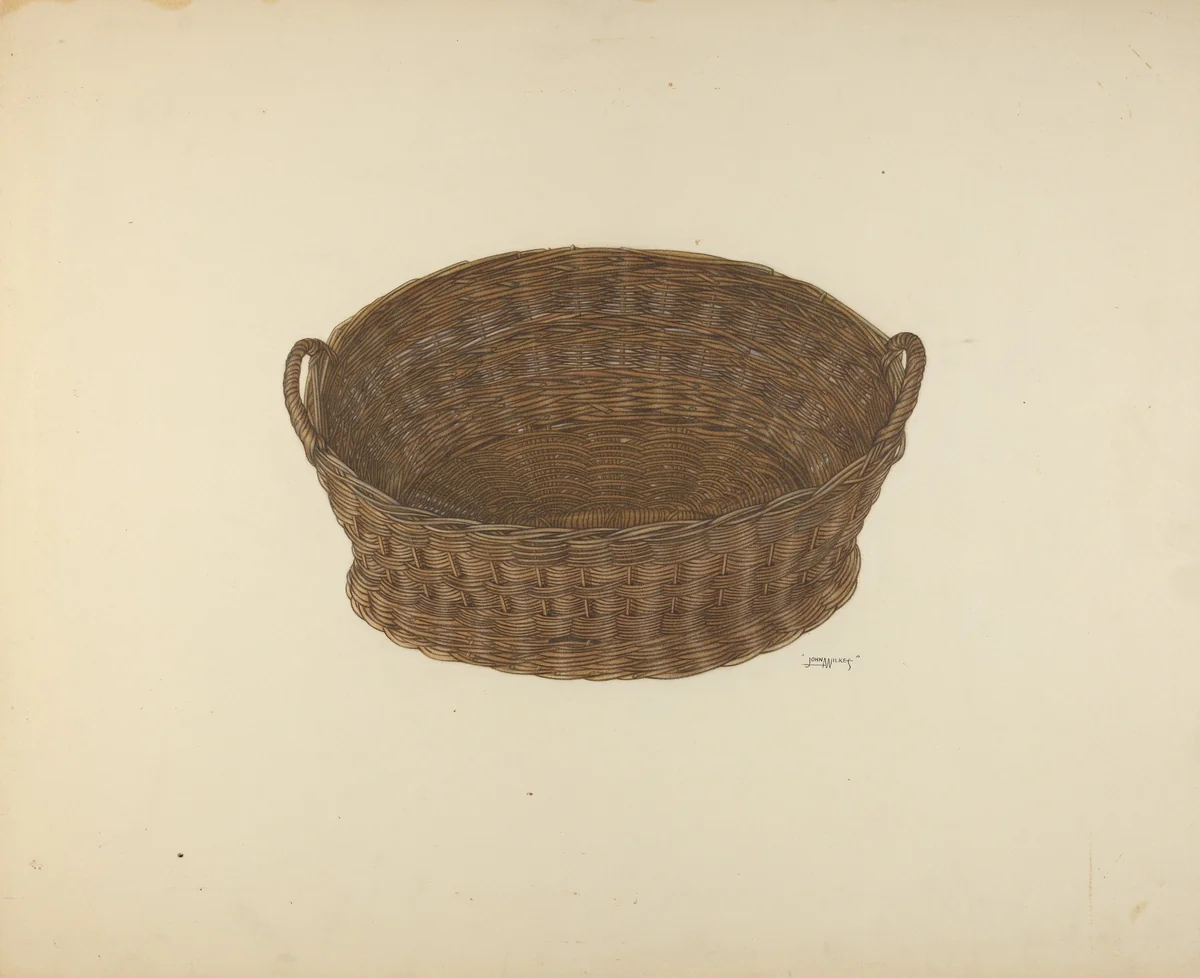 Zoar Sewing Basket by John Wilkes, index of american design, 1938