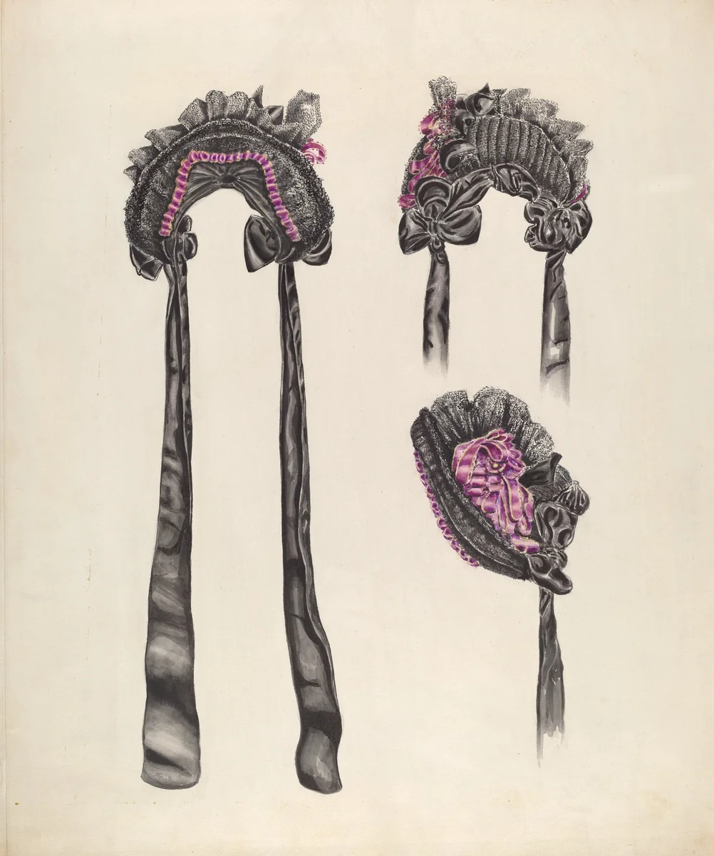 Elderly Lady's Bonnet by Al Curry, index of american design, 1937