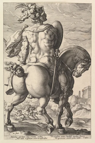 Titus Manlius, from "The Roman Heroes" by Hendrick Goltzius, print, 1586