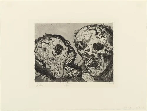Dead Men before the Position near Tahure (Tote vor der Stellung bei Tahure) from The War (Der Krieg) by Otto Dix, print, 1924