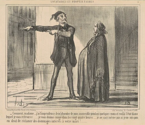 Comment, madame ... J'ai l'imprudence ... by Honoré Daumier, print, 1856