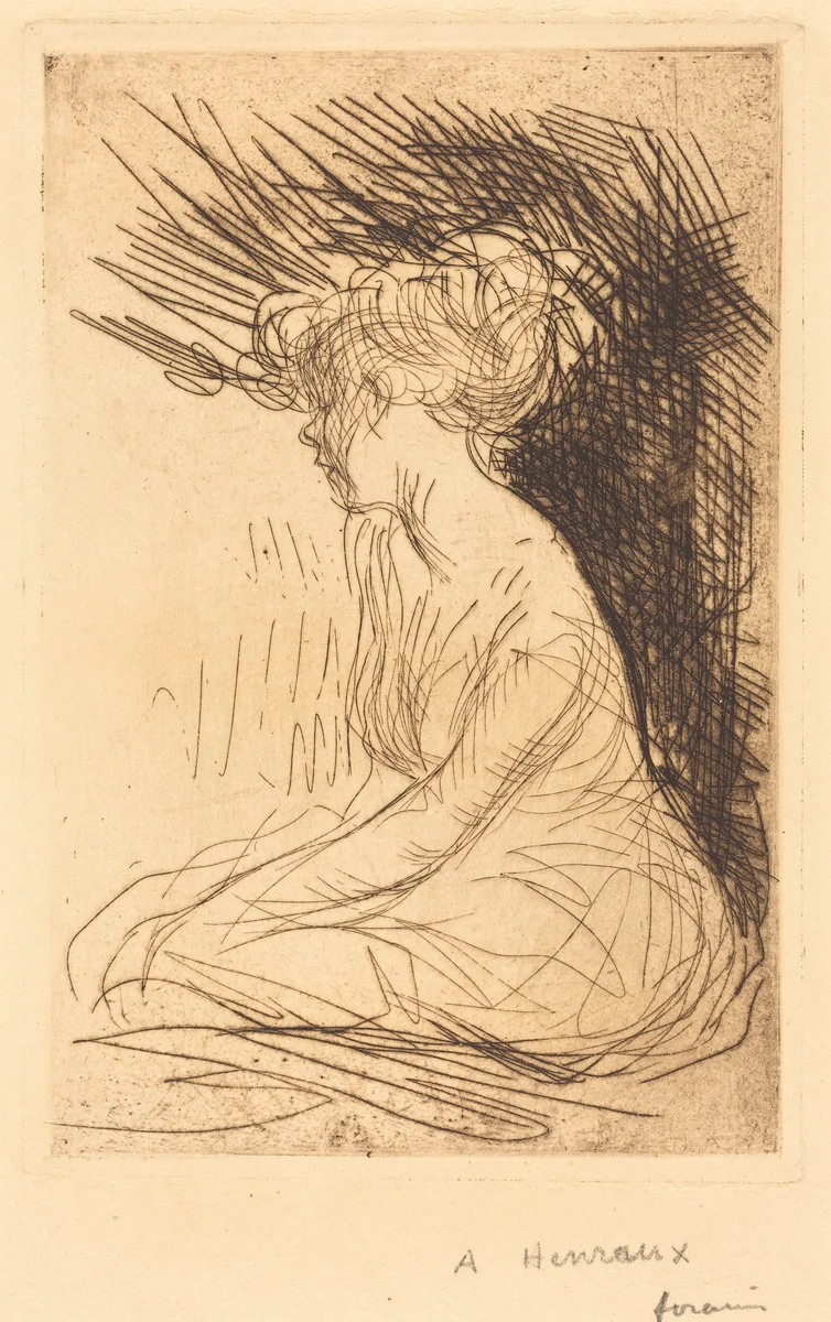 Femme assise de profil (Woman Seated in Profile) by Jean-Louis Forain, print, 1909