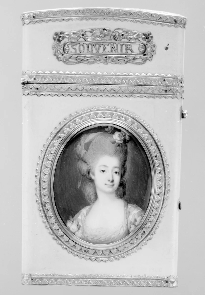 Souvenir with portrait of a woman by François Dumont, metalwork, 1776-1777