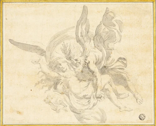 Boreas and Oreithyia by Giovanni Domenico Ferretti, drawing, 1712-1768