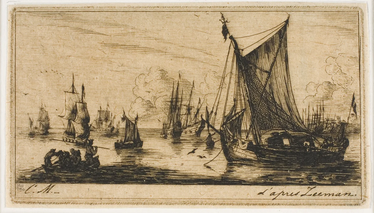 South Sea Fishers by Charles Meryon, print, 1850