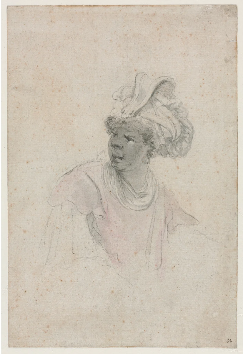 Study of a Moor, Facing to the Left by Stefano della Bella, drawing, 1610-1664