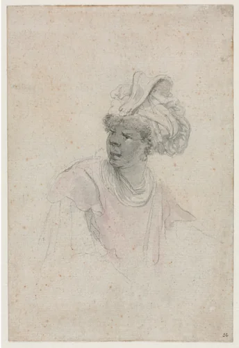 Study of a Moor, Facing to the Left by Stefano della Bella, drawing, 1610-1664