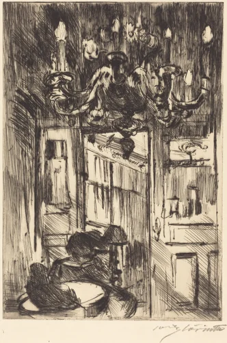 Unter dem Kronleuchter (Under the Chandelier) by Lovis Corinth, print, 1916