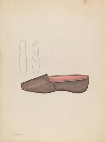 Slipper by Mae A. Clarke, index of american design, 1935-1942