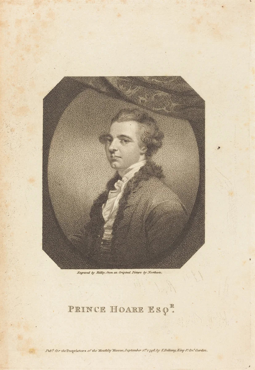 Prince Hoare Esq. by William Ridley; James Northcote, print, 1796
