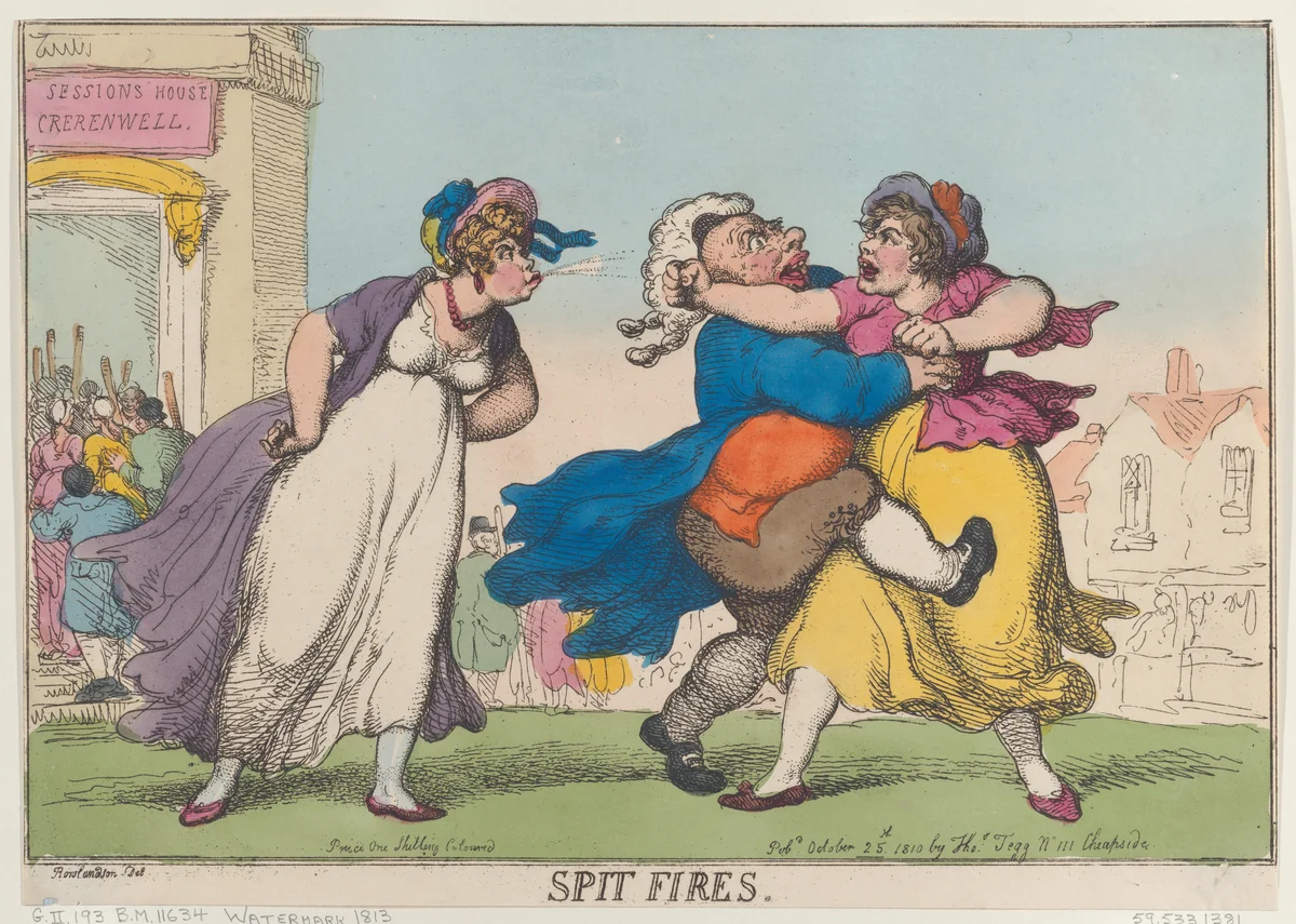 Spit Fires by Thomas Rowlandson, print, 1810